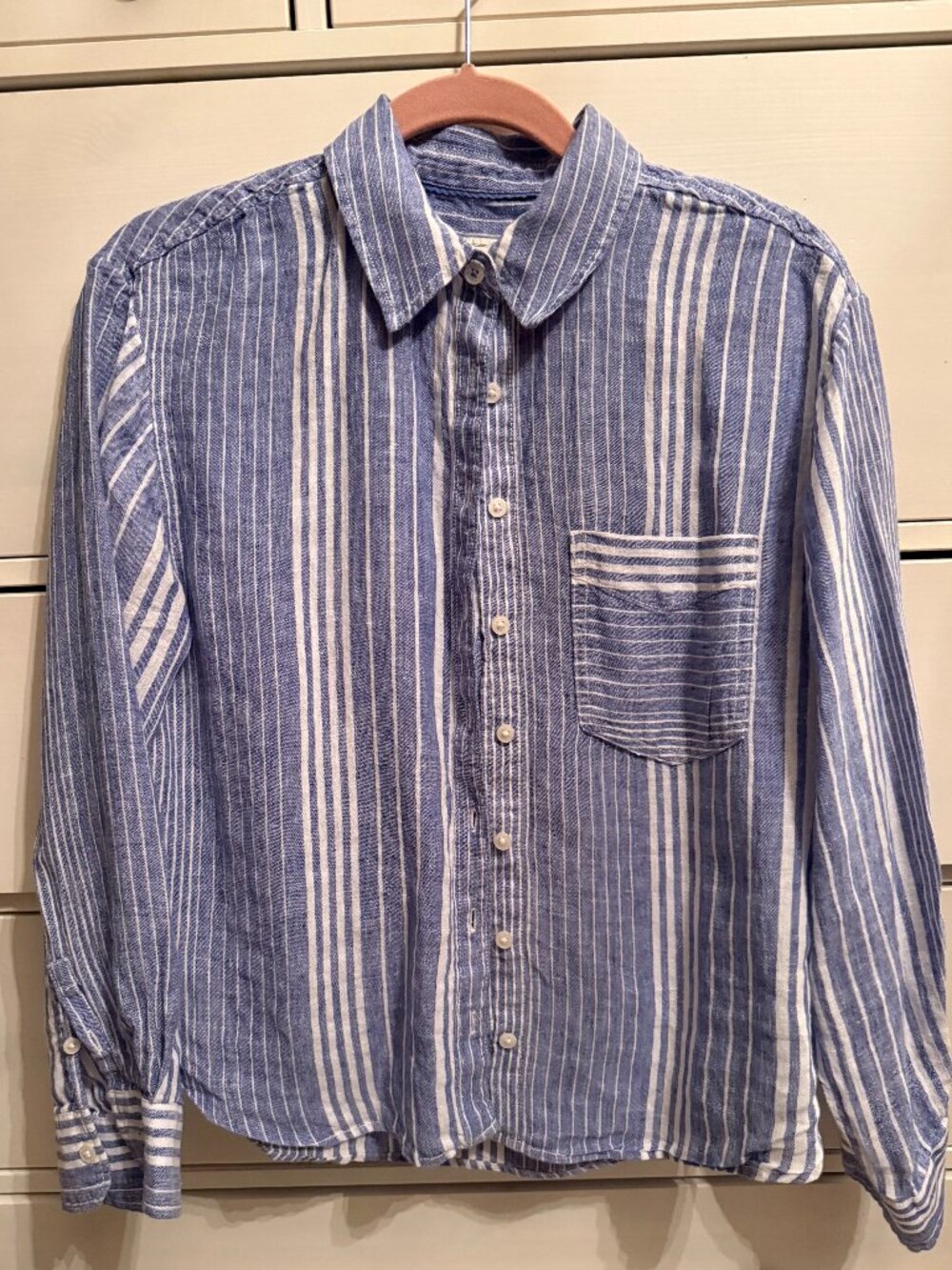 Anthropologie Maeve linen long sleeve button down